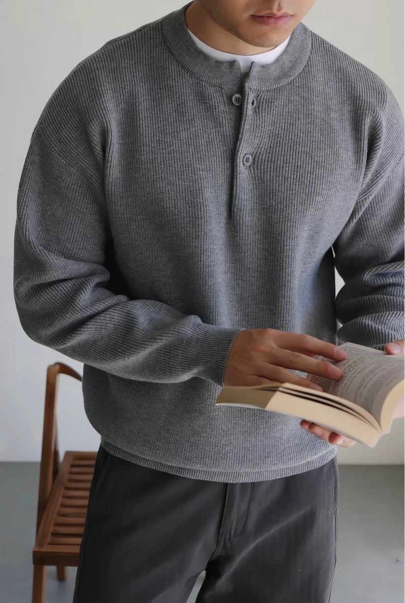 BUTTON-UP SWEATER