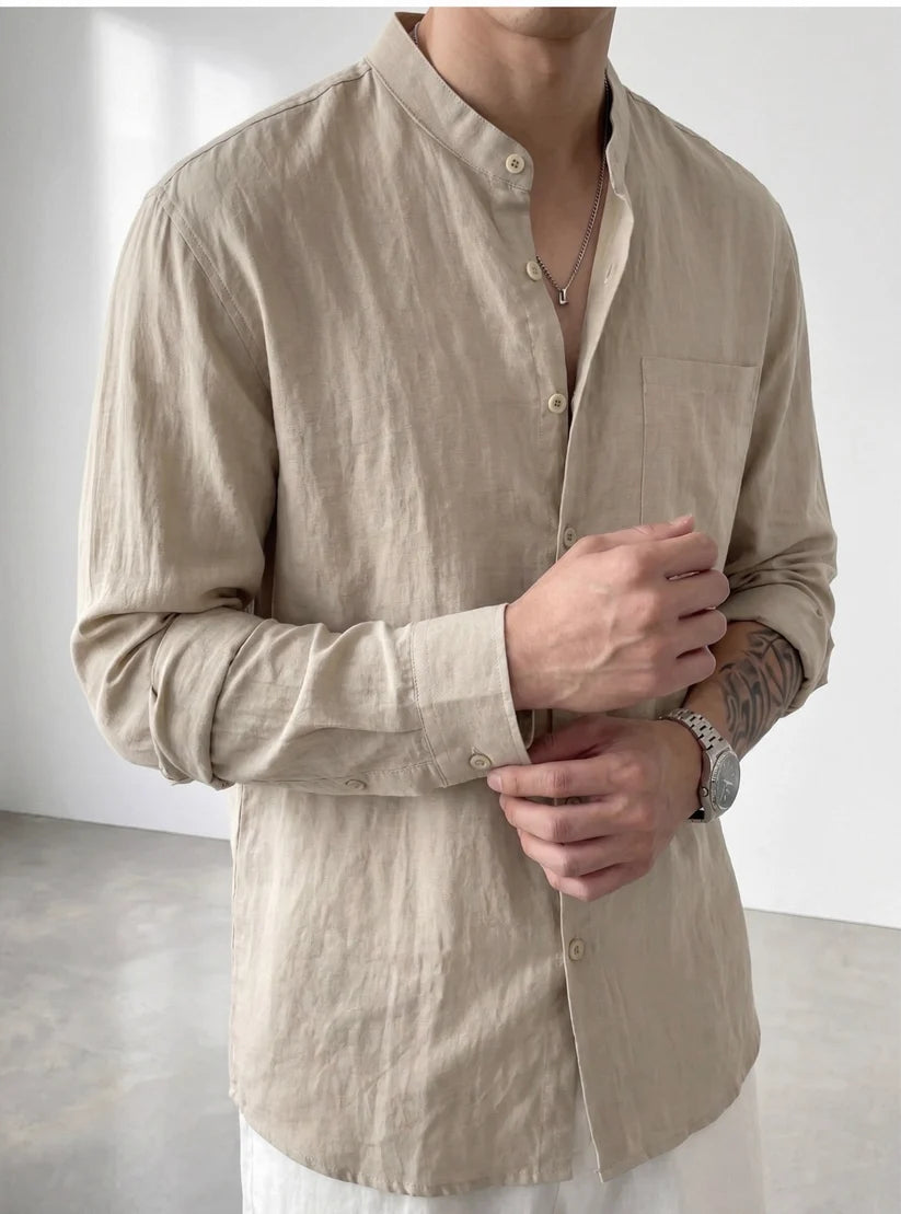 LINEN STAND COLLAR