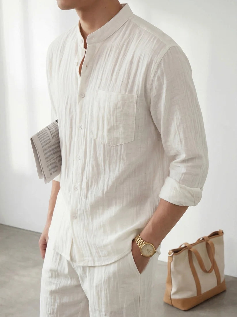 LINEN STAND COLLAR