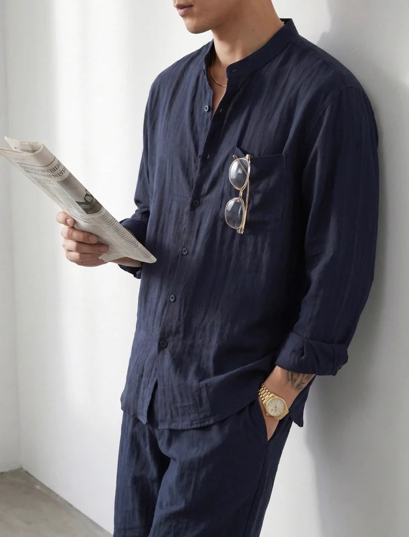 LINEN STAND COLLAR