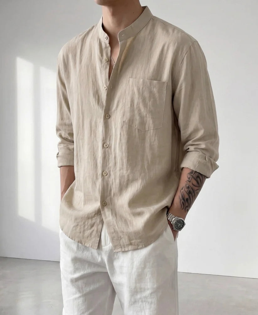 LINEN STAND COLLAR