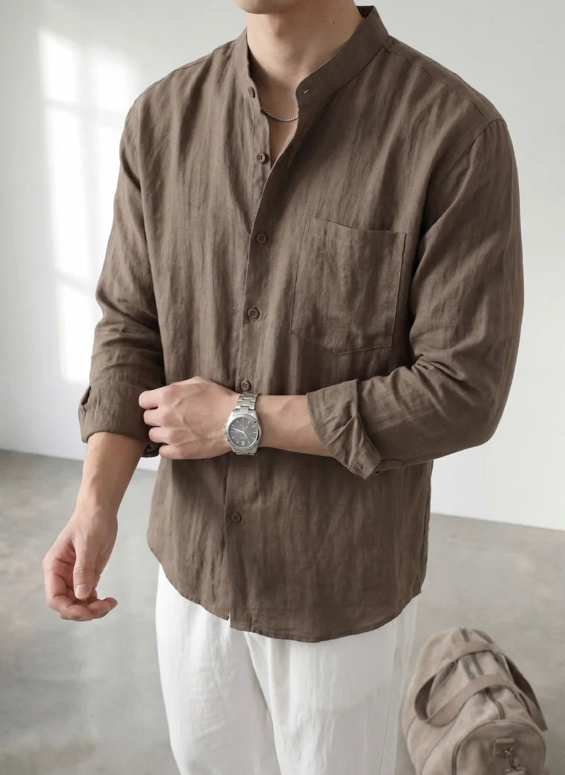 LINEN STAND COLLAR