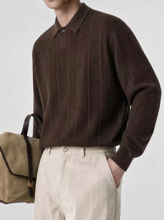 CABLE POLO SWEATER