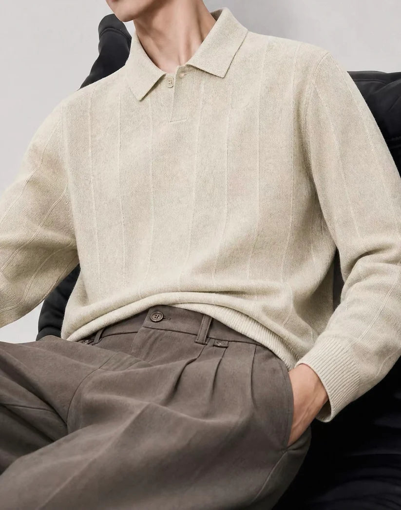 CABLE POLO SWEATER
