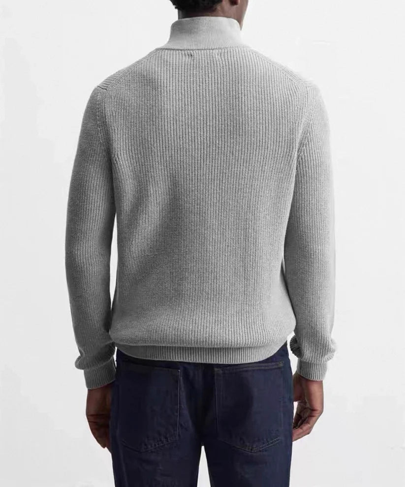 RIBBED HALF-ZIP SWEATER