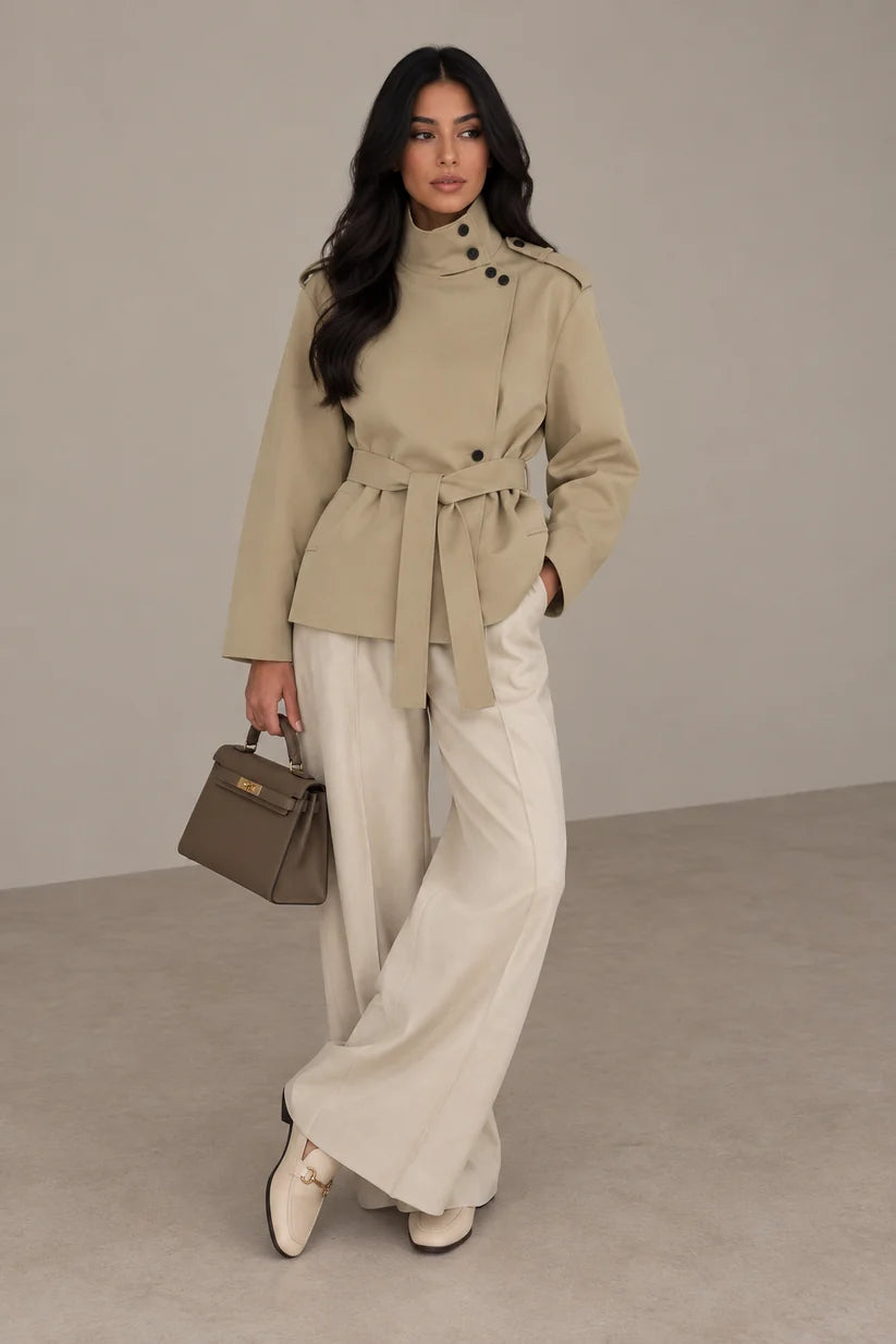 BELTED COLLAR JACKET