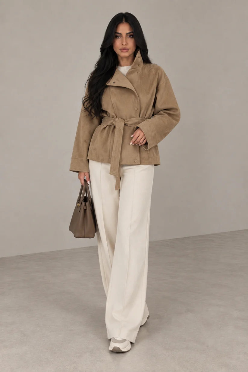 CINCHED SUEDE JACKET
