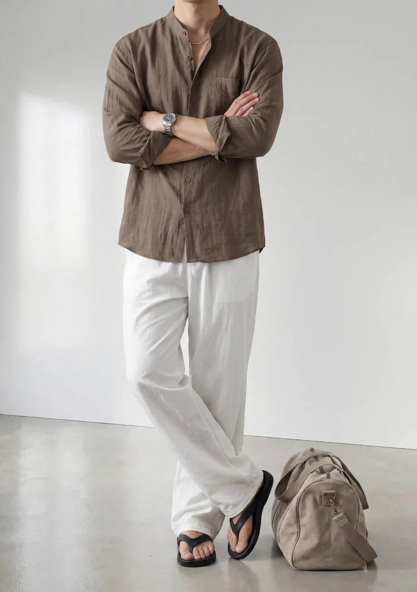 LINEN STAND COLLAR