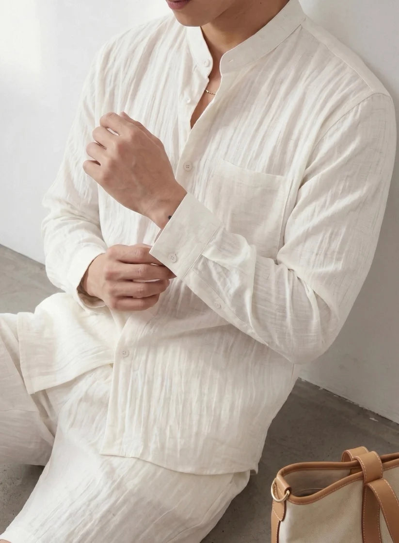 LINEN STAND COLLAR