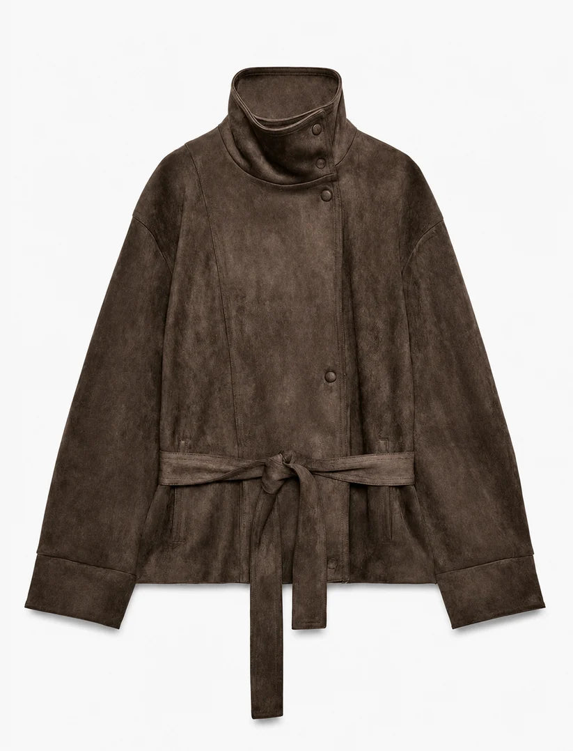 CINCHED SUEDE JACKET