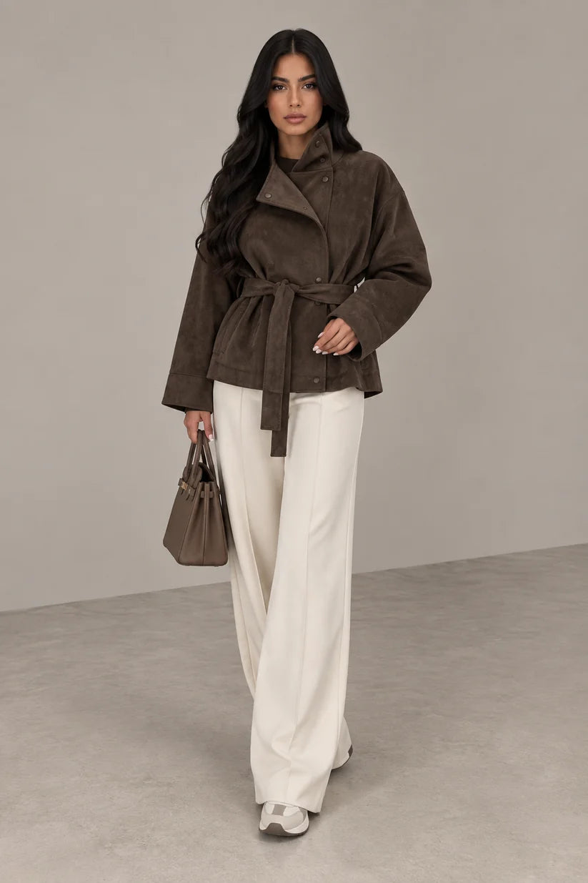 CINCHED SUEDE JACKET