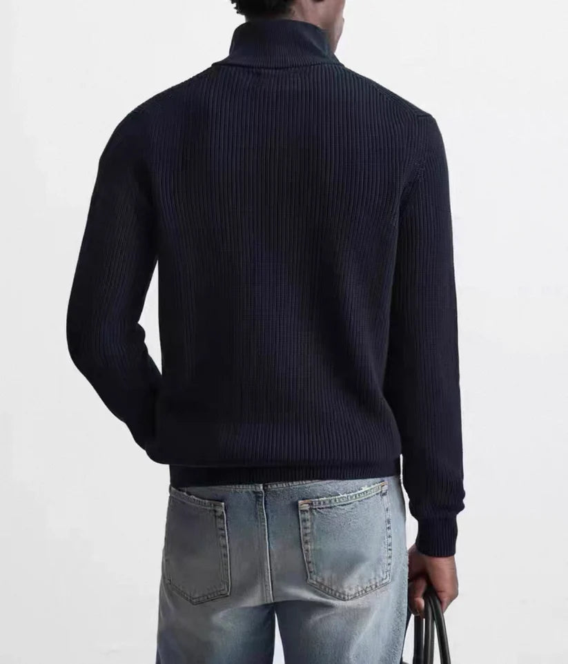 RIBBED HALF-ZIP SWEATER