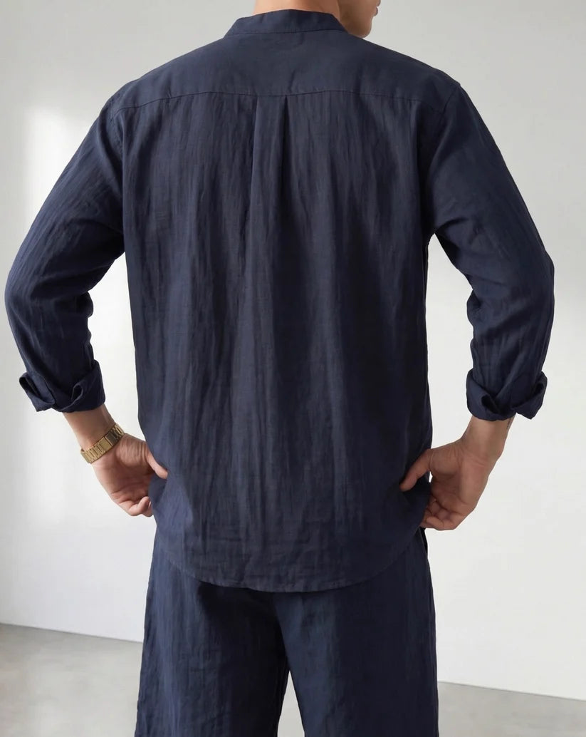 LINEN STAND COLLAR