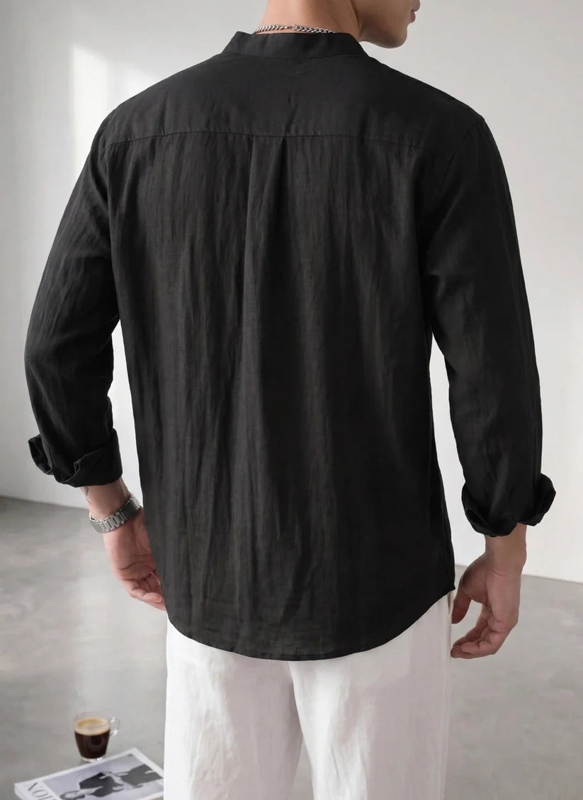 LINEN STAND COLLAR