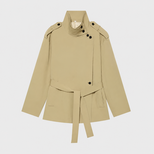 BELTED COLLAR JACKET